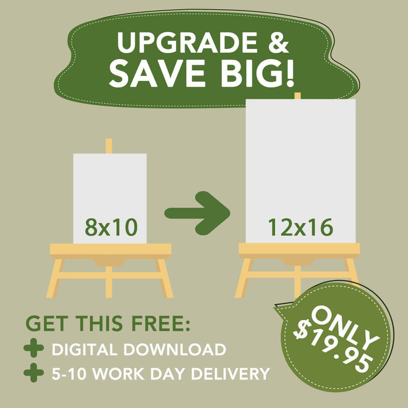 Upgrade 8x10 portrait to 12x16 + free digital download + free shipping upgrade